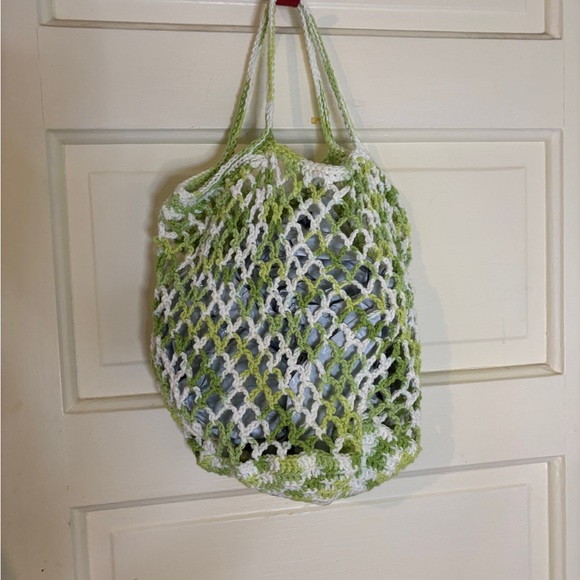 Hand made by me Crochet Mesh Tote Bag Market Bag 100% Cotton New - Picture 8 of 8